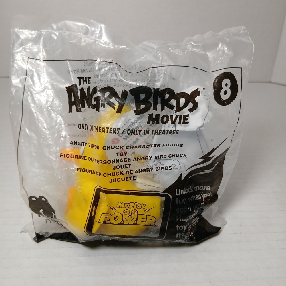 2016 McDonald's Happy Meal Angry Birds Chuck #8 Yellow Toy Figure Pull & Go New